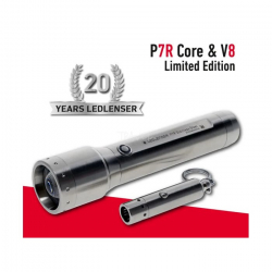 LIMITOWANA EDYCJA! Ledlenser P7R Core + V8 Stainless Steel, zestaw latarek, 1400 lm